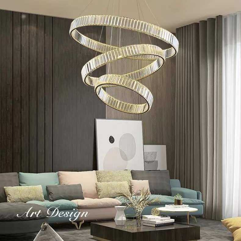 轻奢水晶吊灯客厅卧室餐厅不锈钢水晶灯复式楼楼梯大厅别墅大灯,3C数码配件,USB灯,淘宝优惠券,粉丝福利购,淘宝优惠卷