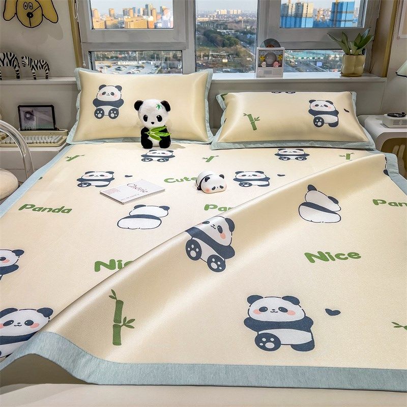 梦洁家纺夏天冰丝席三件套双人家用软席可折叠卡通学生宿舍空调席,床上用品,冰丝席,淘宝优惠券,粉丝福利购,淘宝优惠卷