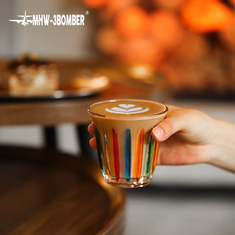 MHW-3BOMBER轰炸机玻璃杯 手绘系列Dirty咖啡杯澳白杯拿铁杯水杯