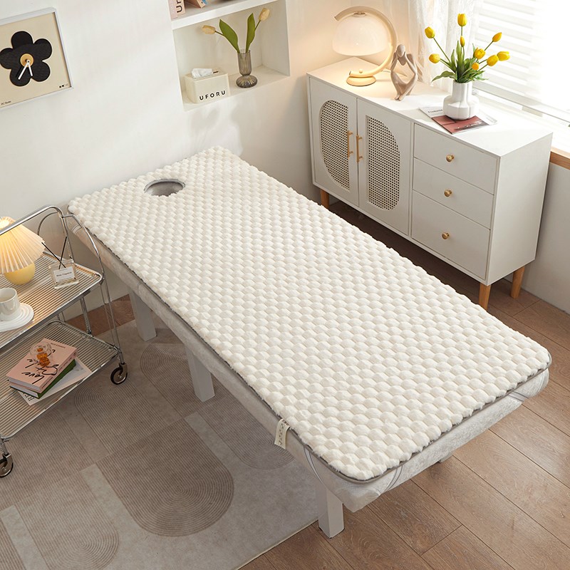 美容床垫秋冬季兔毛绒保暖蓄热按摩理疗海绵防滑软垫仿皮草撸猫感