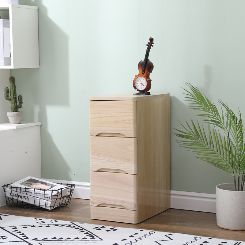 抽屉式原实木质日式轻奢卧室简约现代20/25/30宽U客厅窄柜床头白