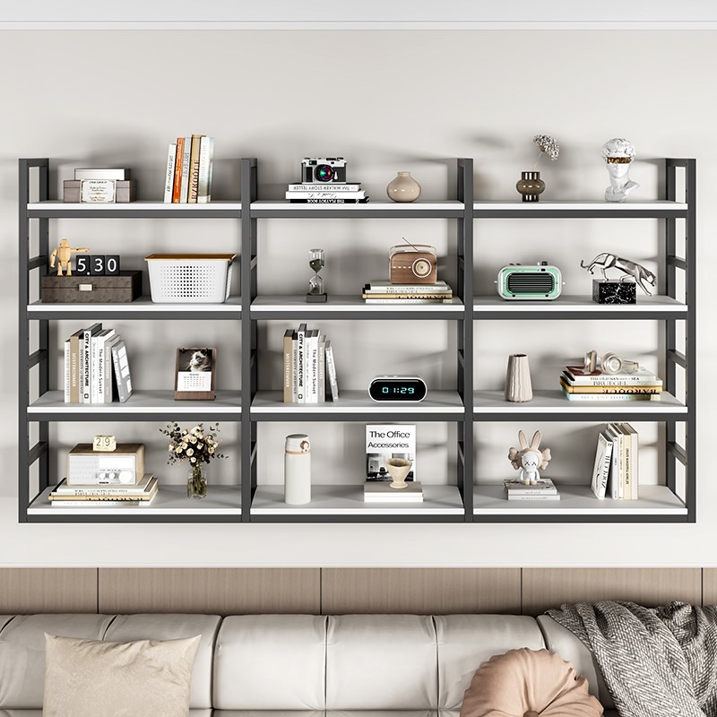 墙上置物架壁挂书架花架客厅厨房隔板F桌面铁艺货架装饰架收纳整