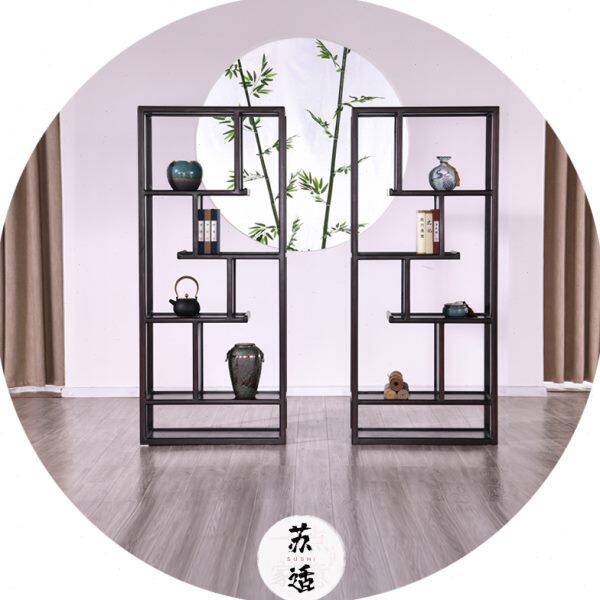 新中式实木博古架复古禅意隔断多宝阁置物架展示架书架装饰架定制