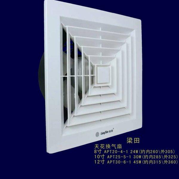 梁田全铜12寸300mm换气扇/天花直排排气扇/吸顶式排风扇APT30-6-1