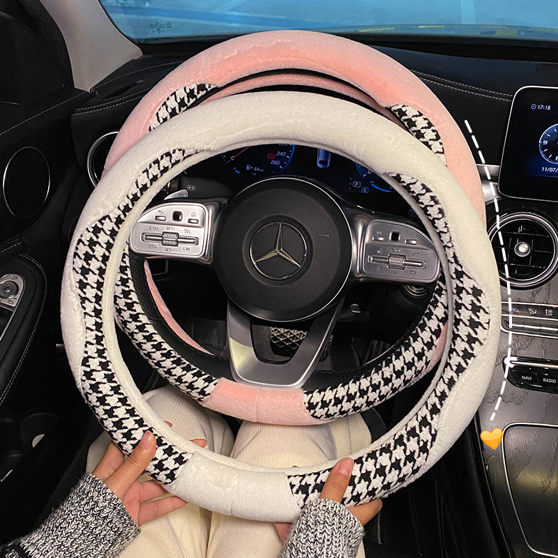 适用于长安方向盘套冬季短毛绒CS75 CS35plus逸动DT XT汽车把套女