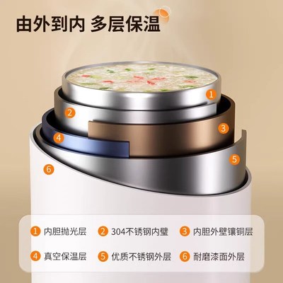 不锈钢12小时超长便携多层保温饭盒桶上班族冬天大容量保温便当盒