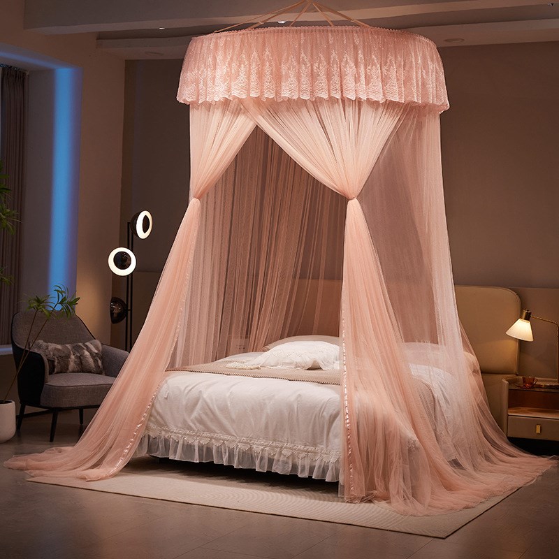 圆顶公主风蚊帐免打孔吊顶加密帐纱家用卧室高级吸顶免安装2024