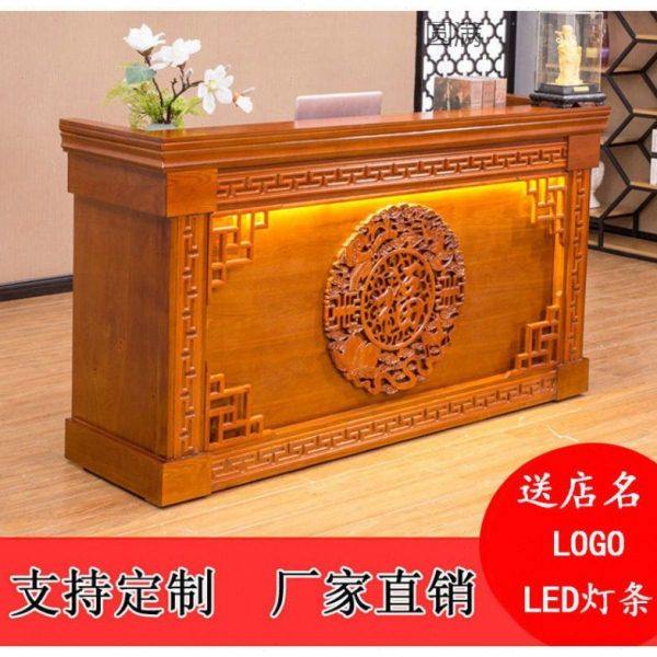 YM收银台中式吧台小型仿古饭店茶楼民宿酒店一体前台接待台柜台桌,商业/办公家具,接待台,淘宝优惠券,粉丝福利购,淘宝优惠卷