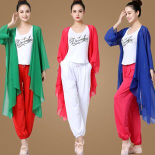 演出服套装 古典风舞身韵纱衣飘逸开衫 上衣舞蹈练功服女广场舞服装
