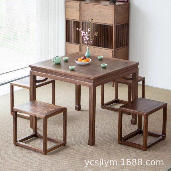 老榆木正方形八仙桌客厅吃饭餐桌榆木民宿茶室泡茶台桌椅组合,商业/办公家具,茶台/茶桌,淘宝优惠券,粉丝福利购,淘宝优惠卷