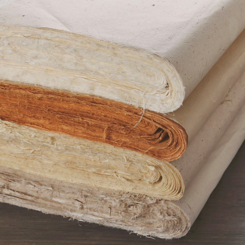 徽檀阁四尺六尺云龙皮纸长纤维檀皮生宣半生熟宣书法国画拓片宣纸