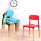 餐椅 新中式 展会用椅子塑料木脚椅无扶手塑面椅 北欧式 塑料实木椅