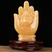 黄玉伸手来福摆件 金手指摆件 家居公室玄关开业乔迁送礼摆件