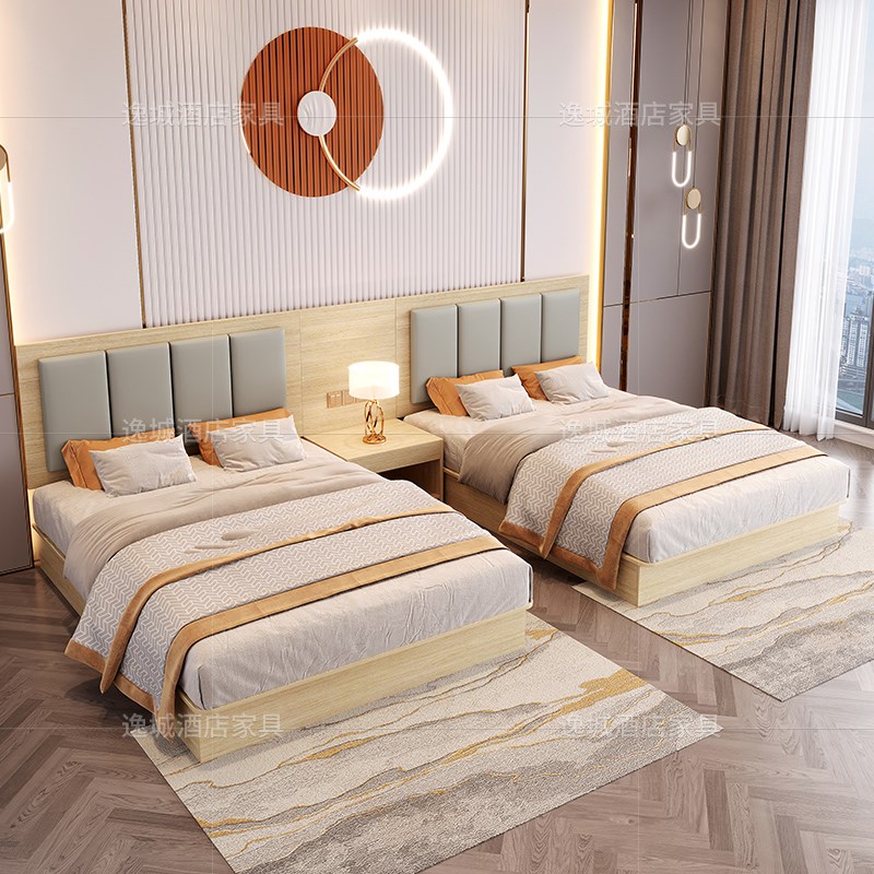 0J酒店家具标间全套民宿定 制全季五客房双床公寓旅馆宾馆床