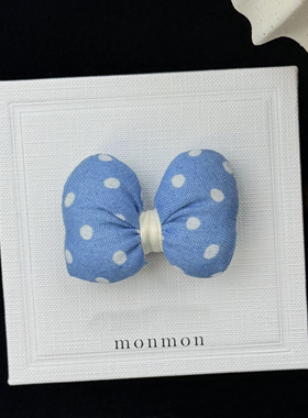 宠物发夹马尔济斯发夹蓝色波点可爱约克夏头饰比熊泰迪狗狗发夹