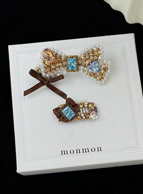 宠物发夹复古奢华优雅满钻马尔济斯头饰约克夏碎发夹比熊泰迪发夹