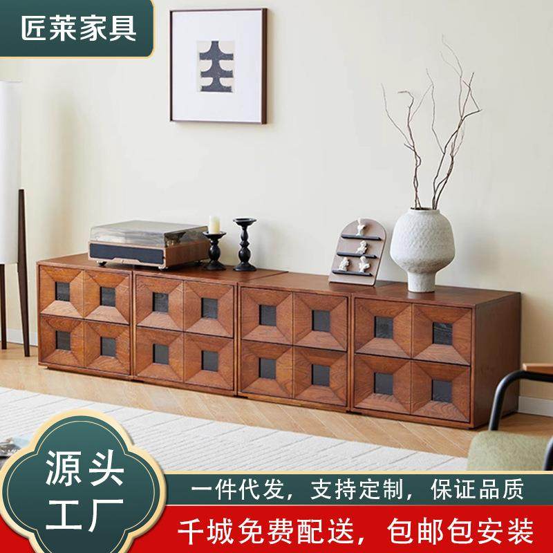 光阴收纳柜实木复古组合斗柜家用客厅边柜中古风储物置物卡门柜,电子元器件市场,其它元器件,淘宝优惠券,粉丝福利购,淘宝优惠卷