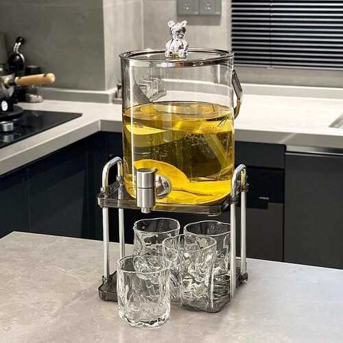 玻璃大容量桶可乐水瓶饮料冷水壶轻奢龙头水果茶带套装家用