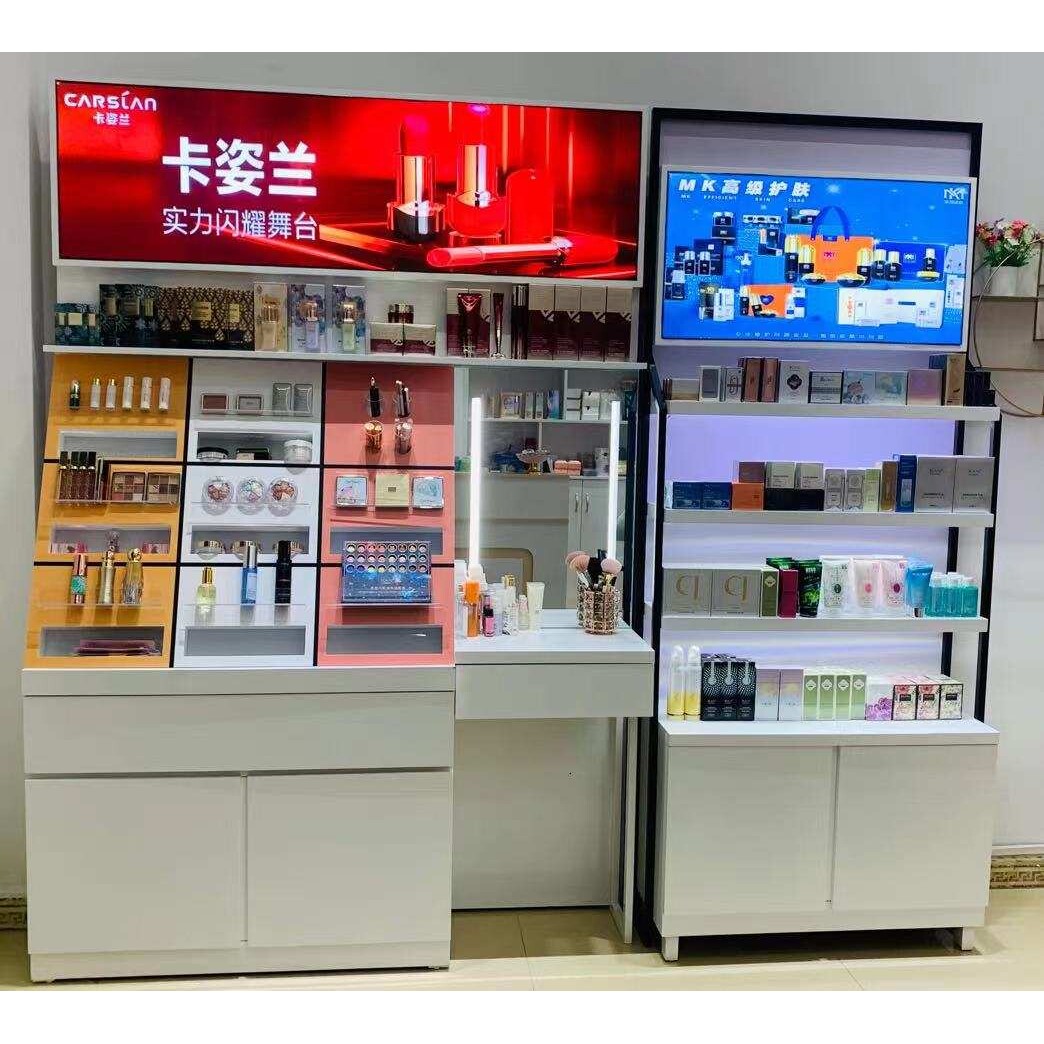 烤漆通用彩妆柜新款彩妆展示货架彩妆柜台展示柜陈列柜彩妆展示台