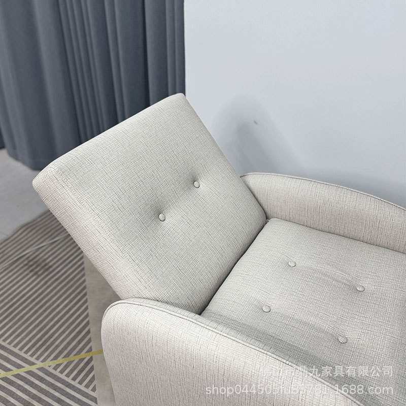 简约布艺多功能带扶手沙发客厅阳台酒店可躺可靠收缩脚踏单人沙发