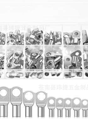 跨境170pcs盒装铜鼻子SC窥口端子铜线耳电线接线端子线鼻子套装