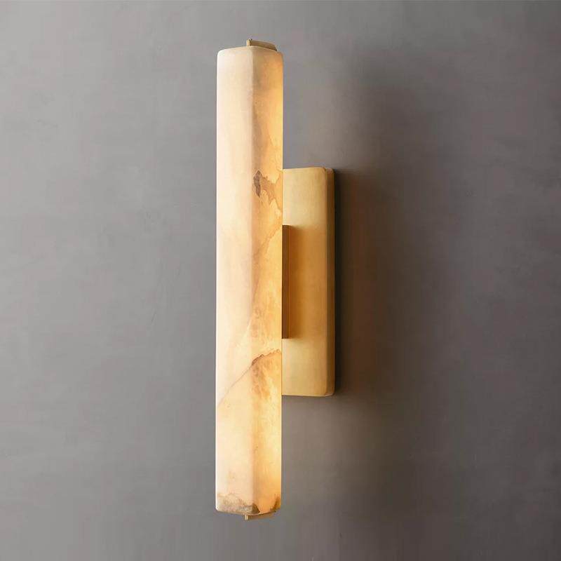 西班牙雪花云石壁灯长条创意全铜客厅背景楼梯卧室玄关法式中古灯