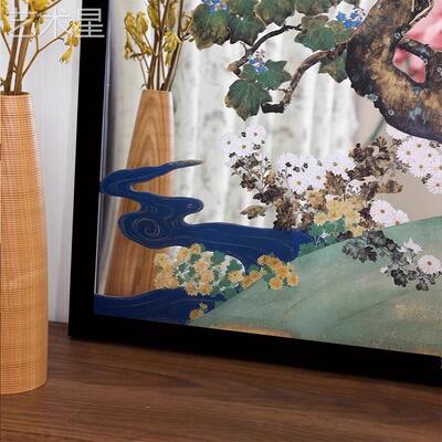 梧桐jinyou树下墨竹客厅装饰景画新中式大壁气高感挂画入户玄级关