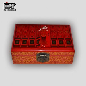 平遥唐都推光漆器古典非遗手工艺品首饰收纳盒过门