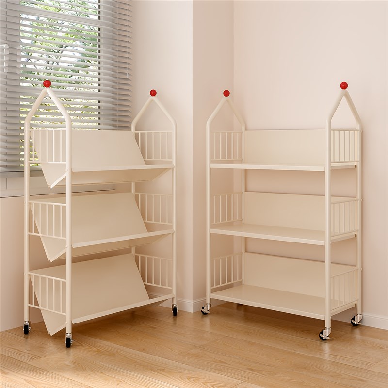 可移动城堡书架落地置物架t立式多层书本收纳架子客厅书桌旁储物