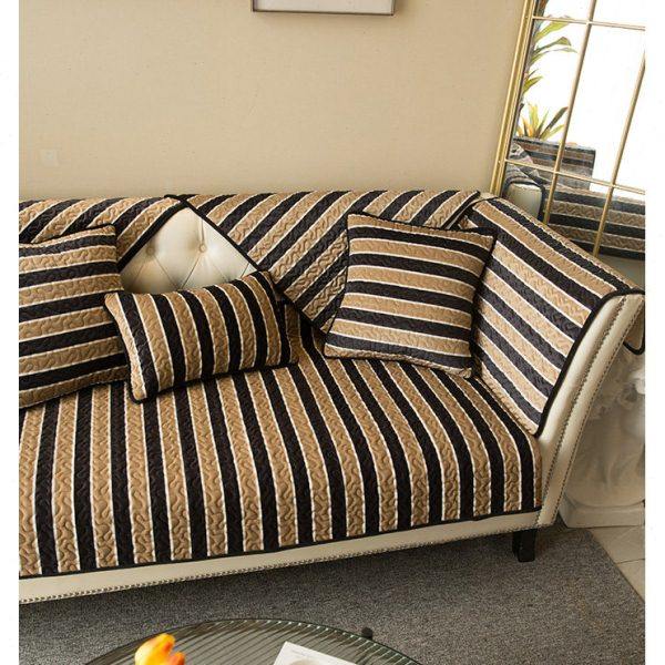 竖条纹小资轻奢简约四季通用沙发垫套客厅保护沙发套罩坐垫子盖布,居家布艺,沙发垫,淘宝优惠券,粉丝福利购,淘宝优惠卷