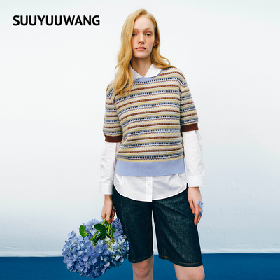 SUUYUUWANG26春双层刺绣翻领衬衫SYSCE1K0067