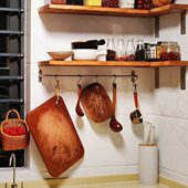 黄铜挂杆304不锈钢挂杆打孔厨房挂钩免打孔锅铲厨具锅具挂架横杆