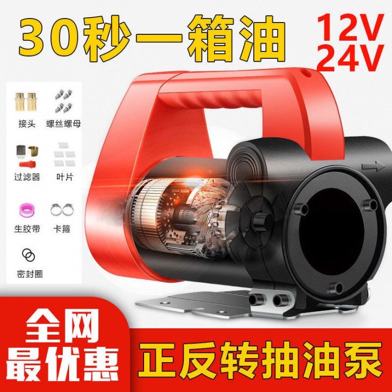 货车抽油泵抽柴油机12V24V正反转电动加油机自封枪油桶自停抽油EH