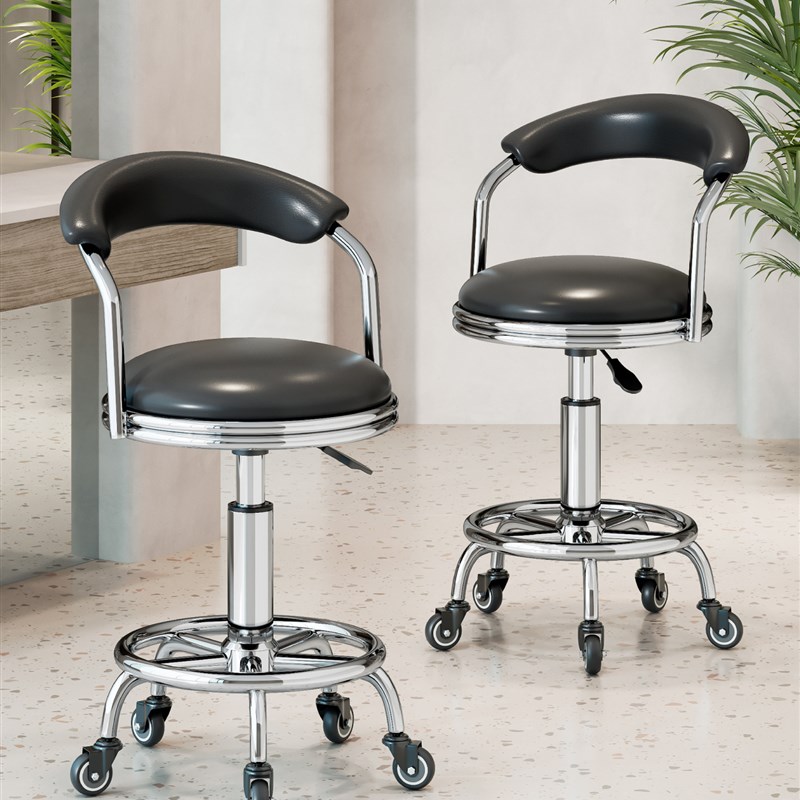 靠背酒吧椅美容万向滑轮凳子吧台椅升降椅子转椅高脚凳吧台凳家用