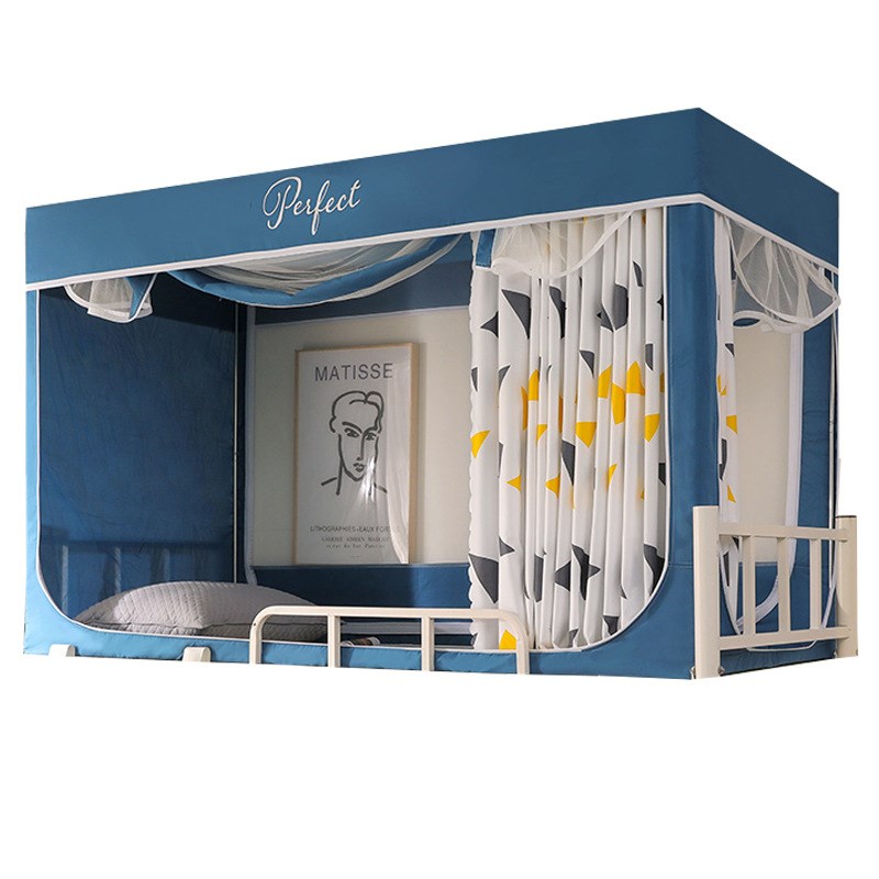 蚊帐学生宿舍寝室强遮光加厚防蚊一体式床帘0.9m单人床上下铺通用