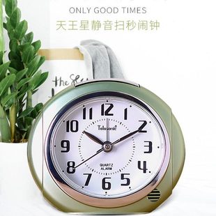 闹钟学生用超静音简约床头小闹钟带夜灯创意懒人闹钟天王星卧室用