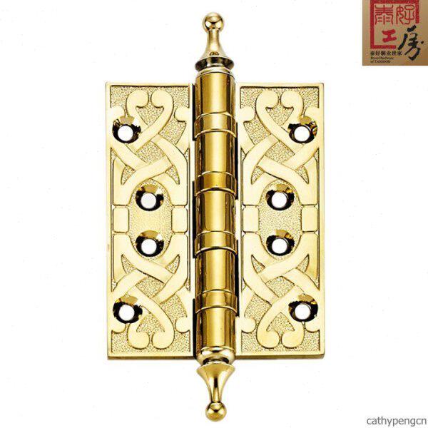 泰好工房铜锁 简欧式轴承静音4寸纯铜合页全铜门铰链TH-HG304亮金