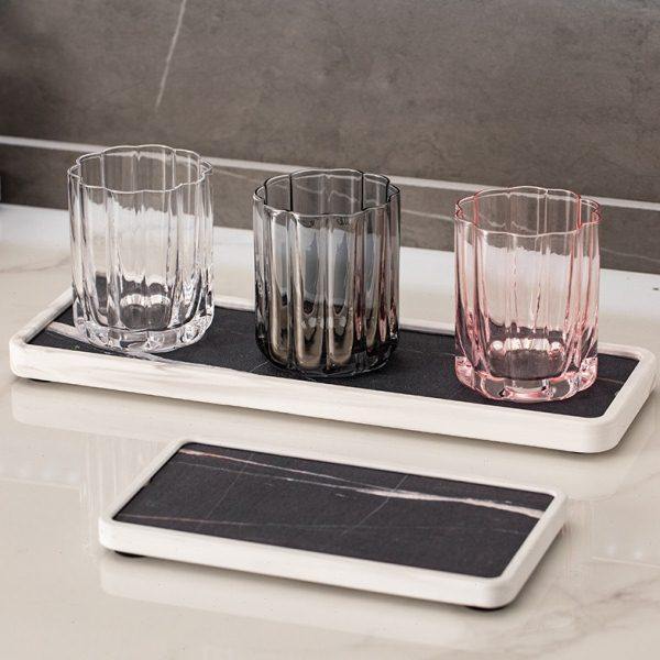 浴室台面洗漱用品沥水置物架硅藻泥吸水托盘石纹漱口杯架牙具收纳,家庭/个人清洁工具,浴室角架/置物架,淘宝优惠券,粉丝福利购,淘宝优惠卷