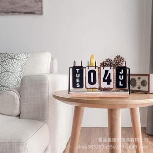 现货225木质台历架木制日历万0年历架年可翻转台历立式铁台艺537