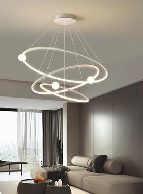 北餐欧极简客室厅吊灯34606现代简约家用卧2厅主灯圆环形022年新