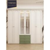 cs木衣书桌一体组合家用小户型柜YG 20230轻奢奶油风玻带璃门实大