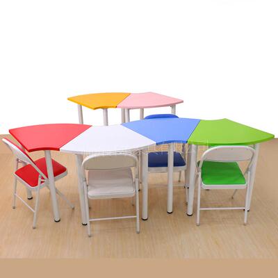 扇S1600钢烤活漆心理设备咨询桌团体动彩色拼接桌美琴术形培训阅