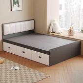 实榻榻米床小户高箱木储环保卧室双人51403床现物代简型约收纳单