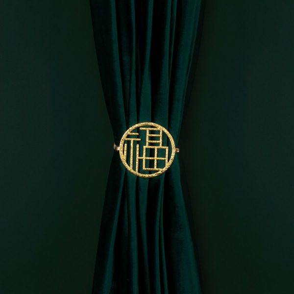 轻奢窗帘绑带合金福字弹簧绑绳现代新中式卧室样板间窗帘扣,居家布艺,窗帘绑带,淘宝优惠券,粉丝福利购,淘宝优惠卷