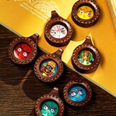 唐卡彩绘手工皮壳擦擦嘎乌盒五路财神眼扎基拉姆绿度母大黑天迷你