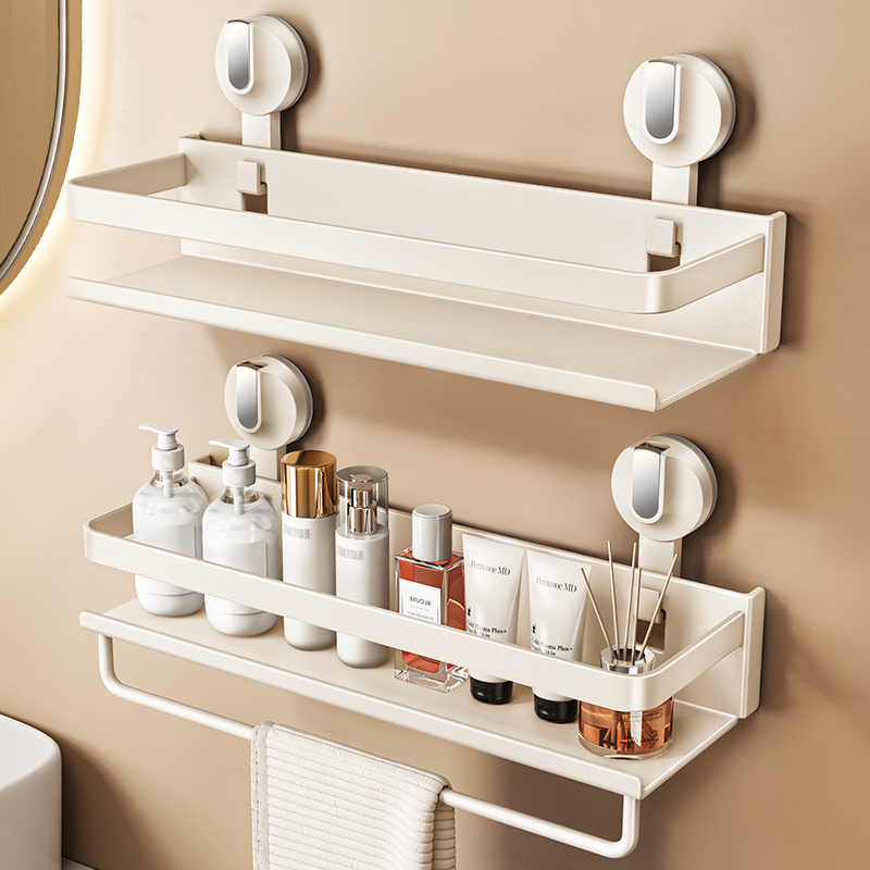 卫生间吸盘置物架j浴室置物篮洗漱台免打孔壁挂式挂墙上厕所收纳