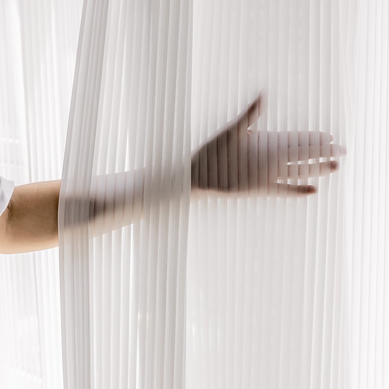 网红梦幻帘竖百叶白色雪纺窗x帘白纱纱帘透光不透人阳台飘窗窗纱
