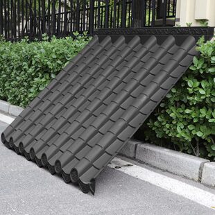 加厚110*110cm一体大板莲花纹新中式塑料防水仿小青瓦雨棚仿古瓦