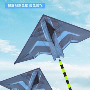 2024新款隐形飞机超特大号风筝高端大人专用手持轮盘潍坊微风易飞
