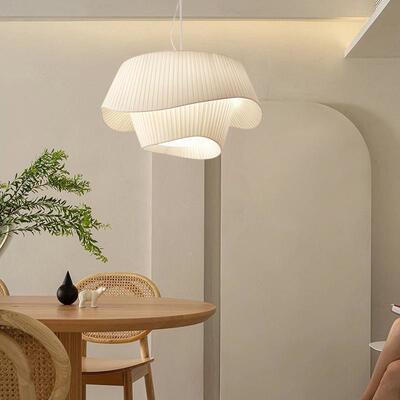 casn979a法式中古吊灯北欧i灯s艺风布艺设计术草帽具卧室灯客厅主